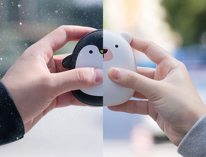 Portable Cartoon Hand Warmer Power Bank - Penguin & Polar Bear