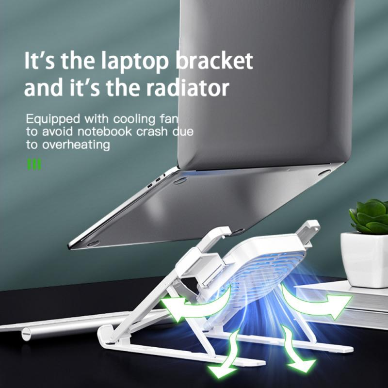 Portable Adjustable Laptop Cooling Stand for Desk with Phone Holder