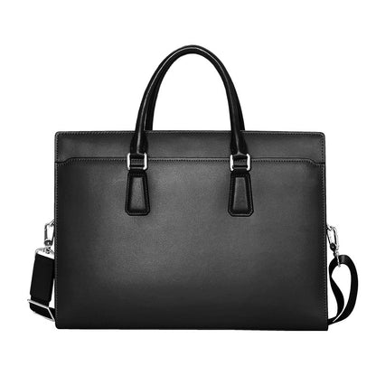 Men's Leather Anti-Theft Briefcase with Password Lock