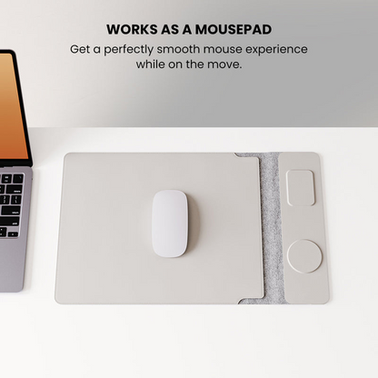 Portable Laptop Sleeve with Wireless Charging Desk Mat
