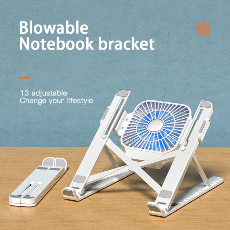 Portable Adjustable Laptop Cooling Stand for Desk with Phone Holder